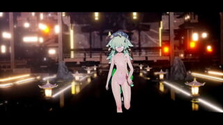 Honkai Star Rail Huohuo Hentai Fox Girl Kitsune Nude Dance Hit And Run Mmd 3D Emerald Tail (CLIP)